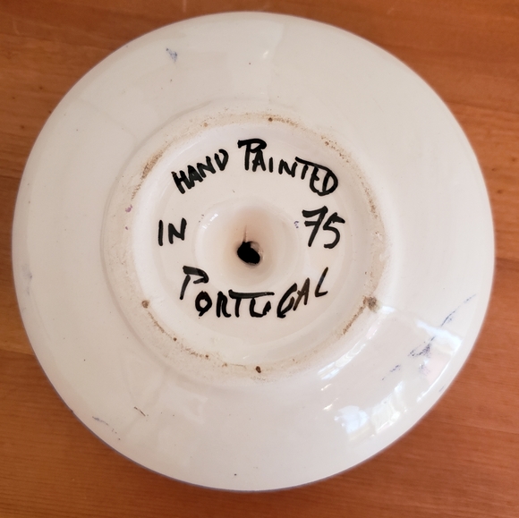 Hand painted floral candlestick holders made in Portugal - Picture 5 of 5